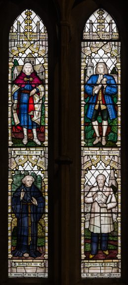 Christopher Charles Powell, The Founder and Architects of the Church window (1938), Church of St Mary the Virgin, Monmouth. | Photo: Peter Hildebrand